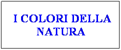 Casella di testo:  I COLORI DELLA NATURA
